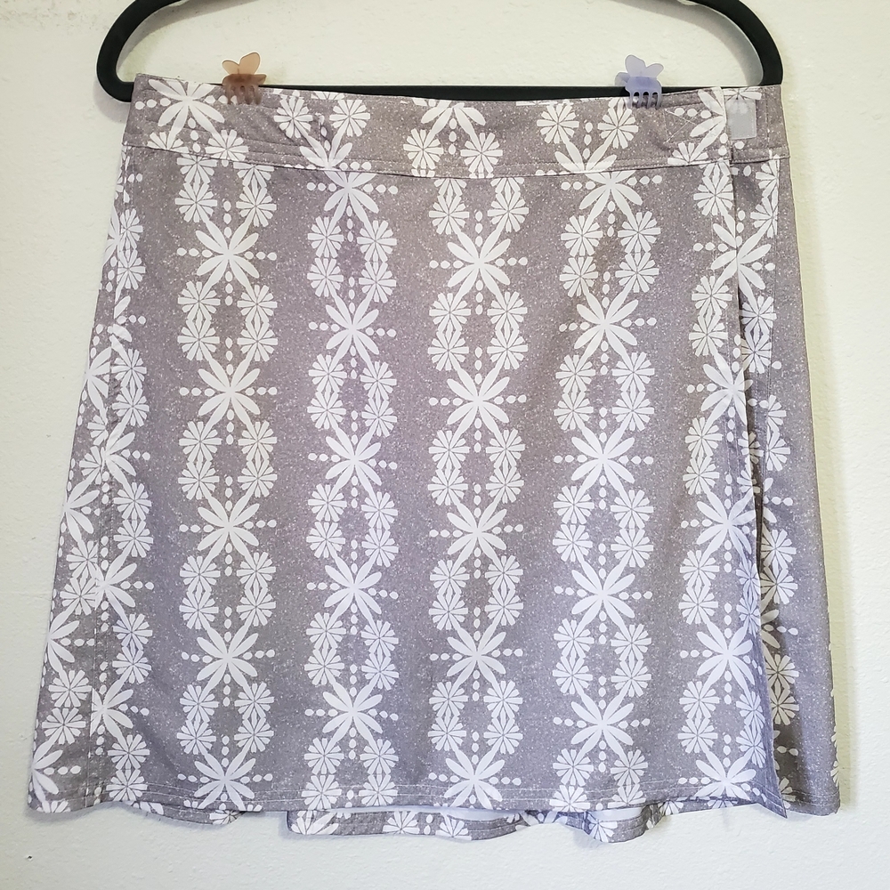 Ripskirt Hawaii White and Gray A-Line Mini Skirt
